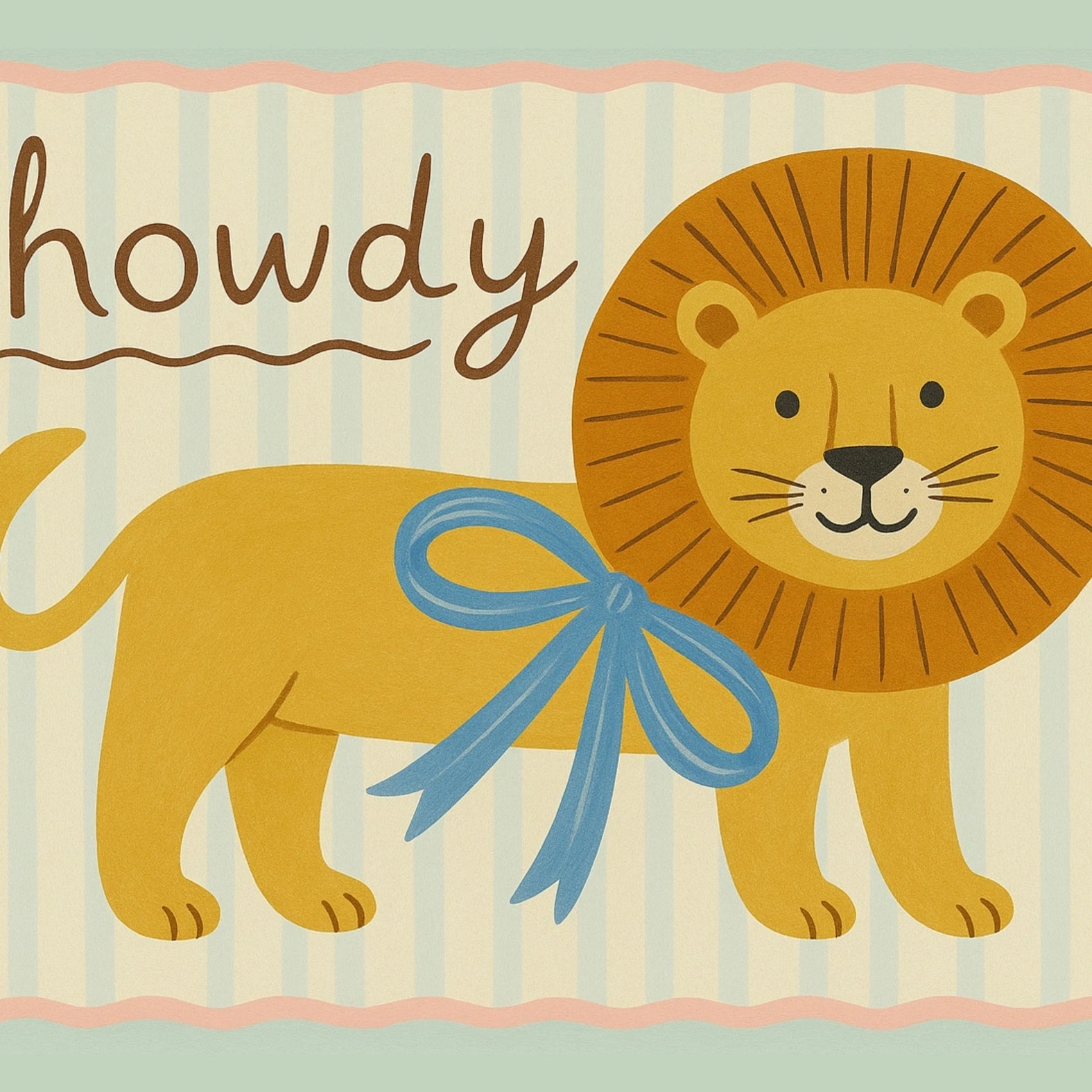Howdy Lion Nursery Print