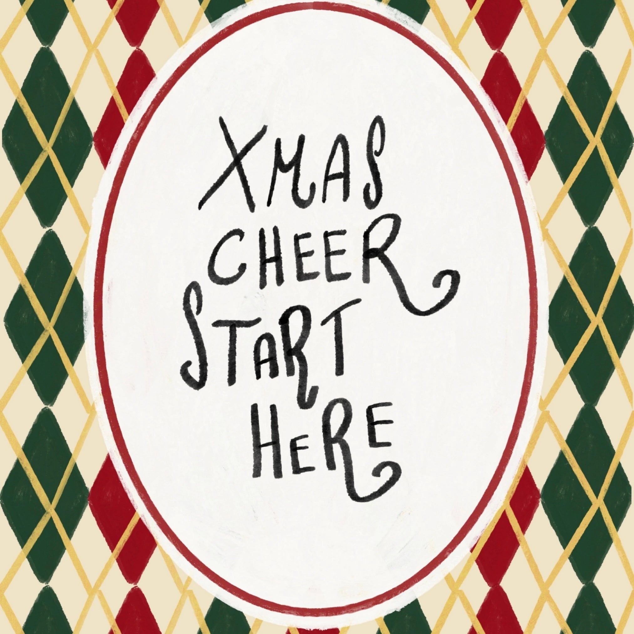 Stampa natalizia con vischio