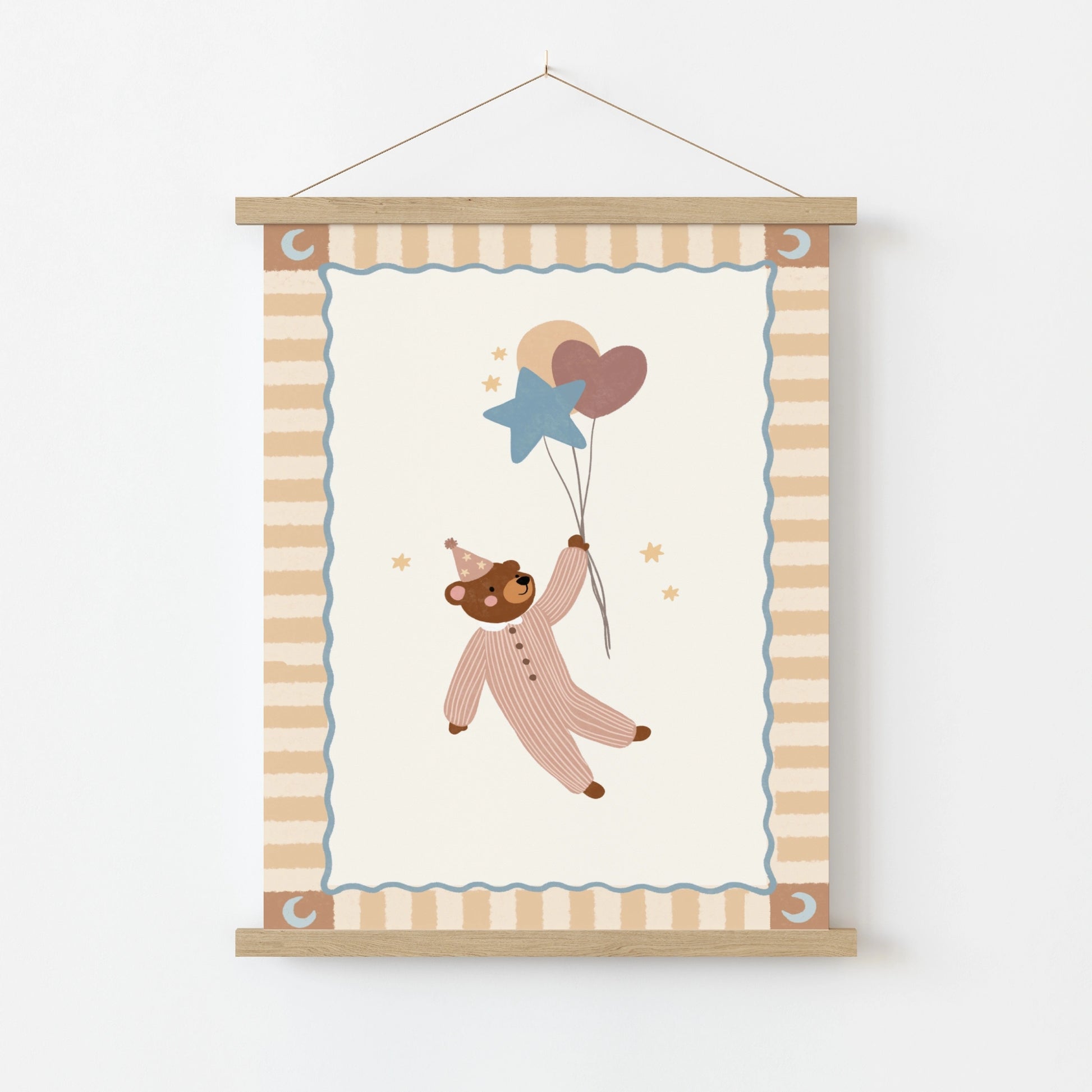 Teddy Bear Circus Balloon Print, Circus Nursery Decor