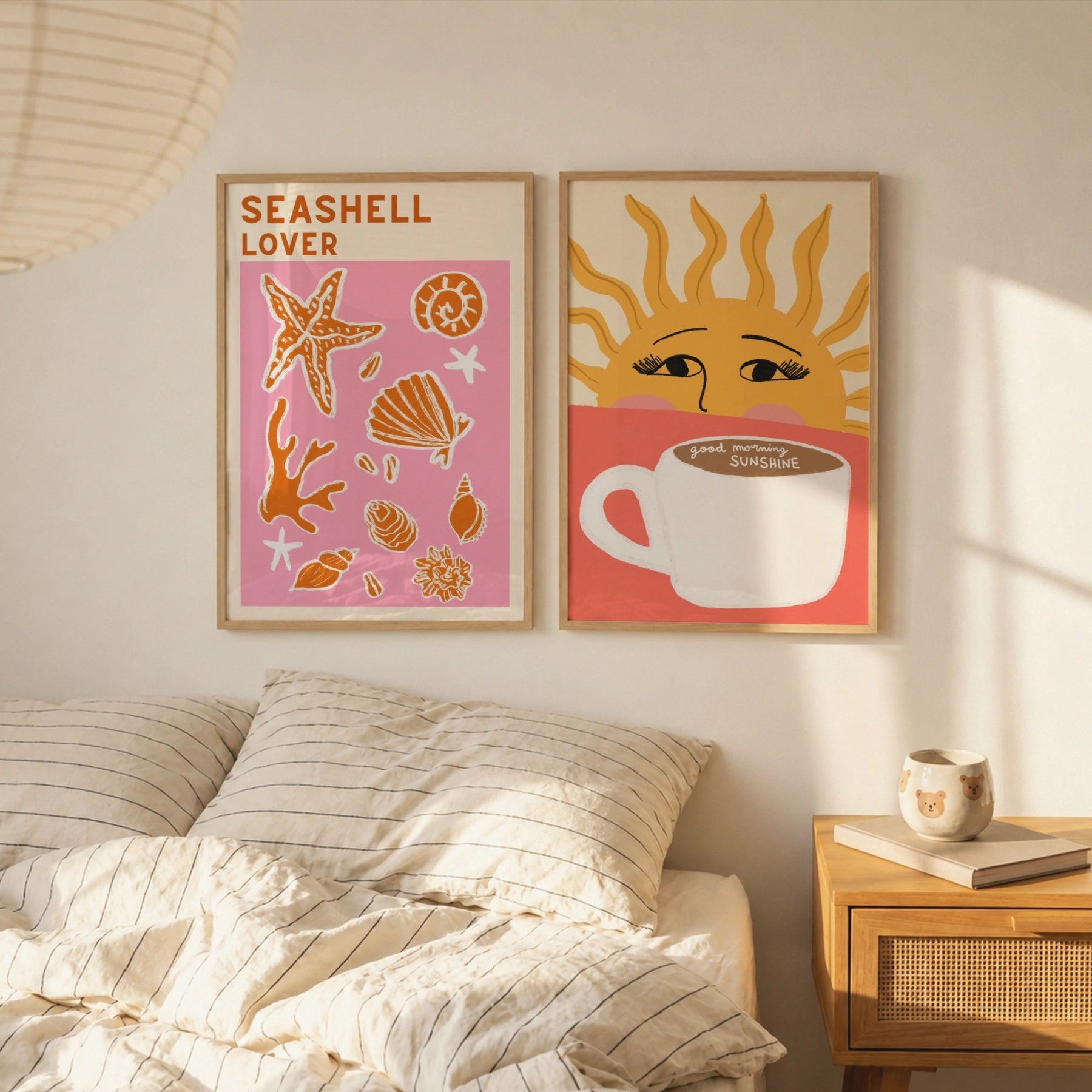 Set de 2 láminas decorativas de pared estilo costero