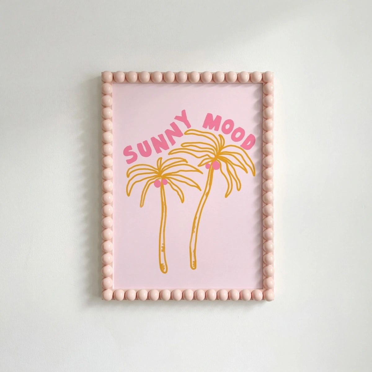 Sunny Mood Palm Tree Wall Art – Tropical Summer Print, Coastal Wall Decor