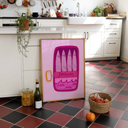 Pink and Purple Sardinas – Kitchen Wall Art