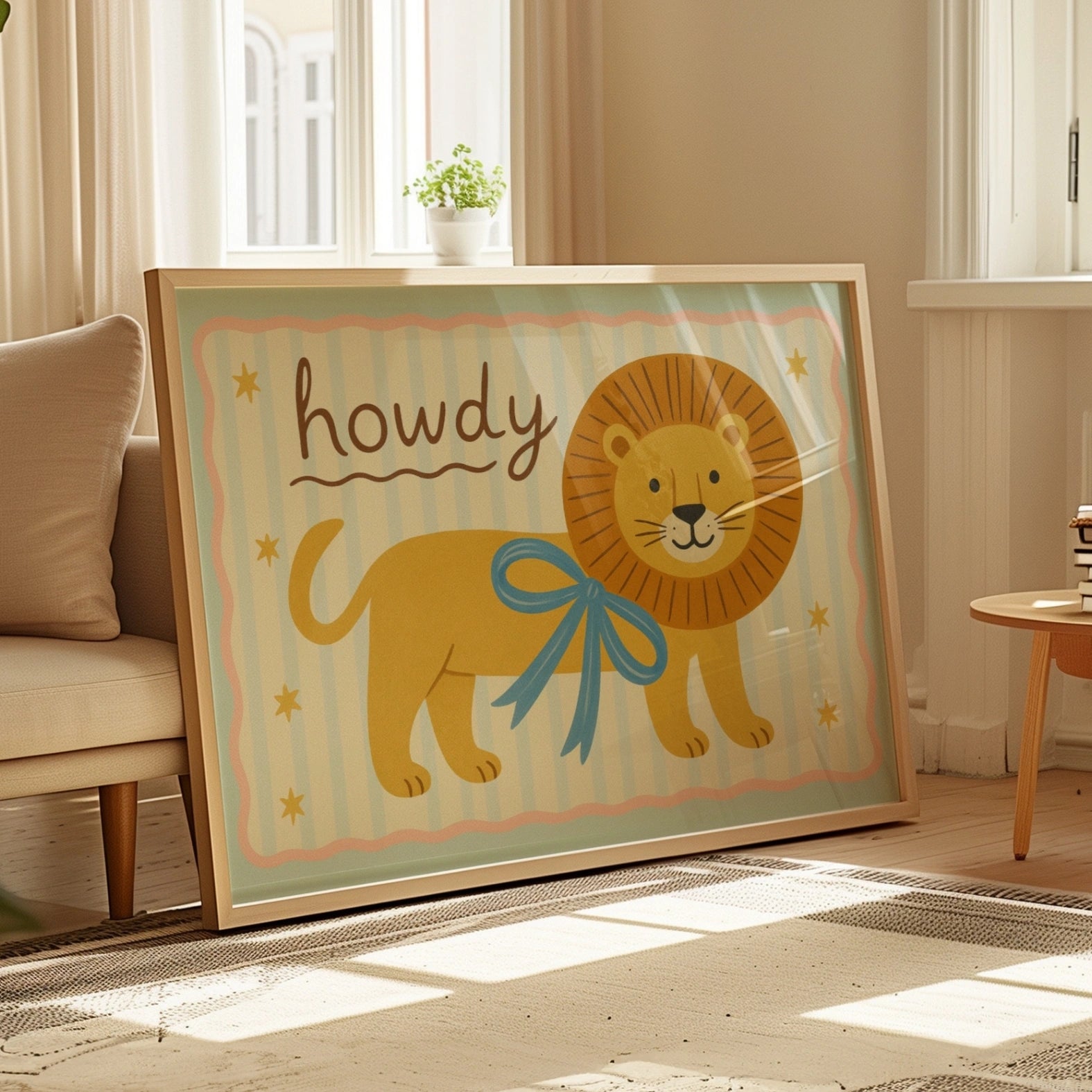 Howdy Lion Nursery Print