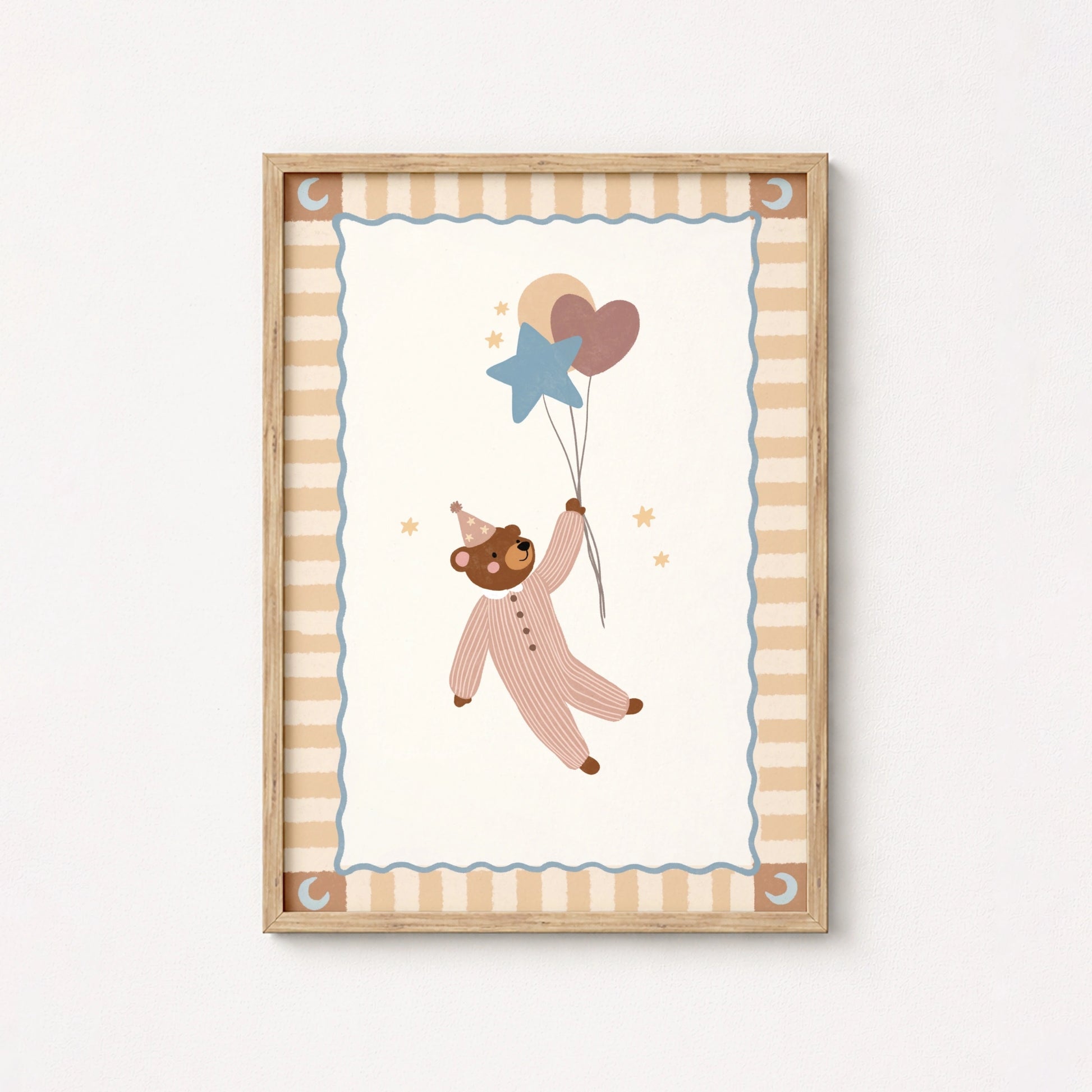Teddy Bear Circus Balloon Print, Circus Nursery Decor