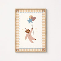 Teddy Bear Circus Balloon Print, Circus Nursery Decor
