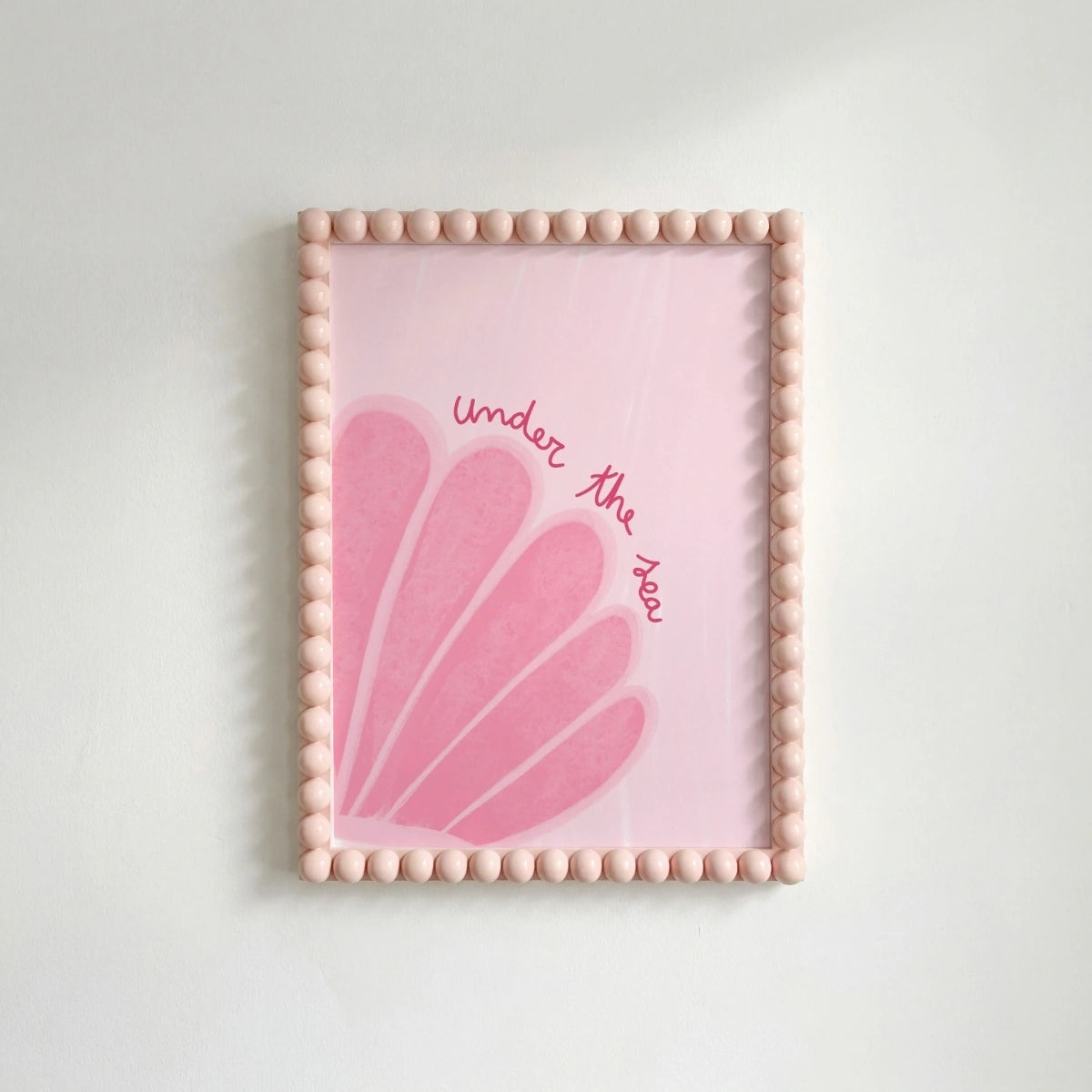 Under the Sea Wall Art Print - Pink Seashell Coastal Poster, Coastal Wall Decor