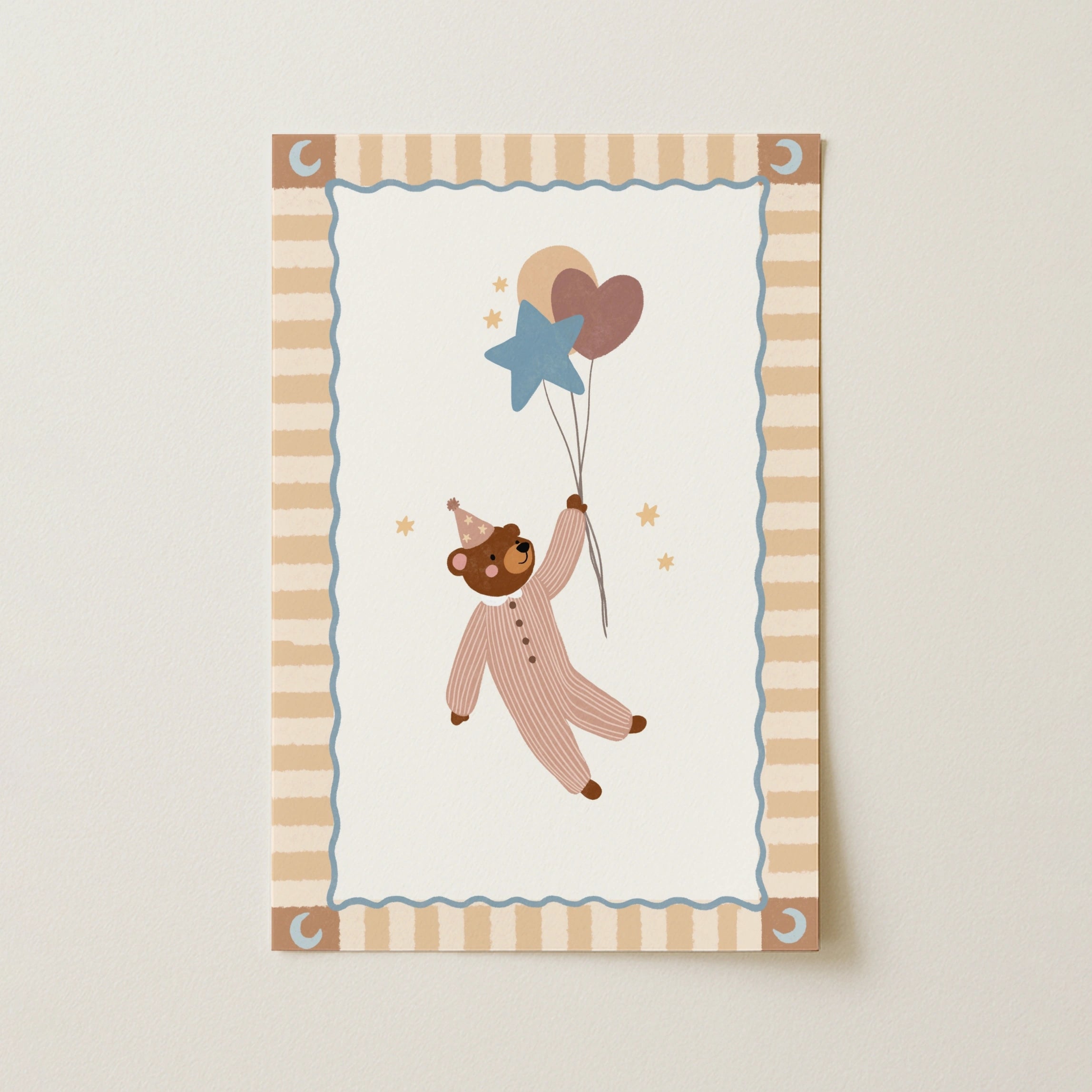 Teddy Bear Circus Balloon Print, Circus Nursery Decor