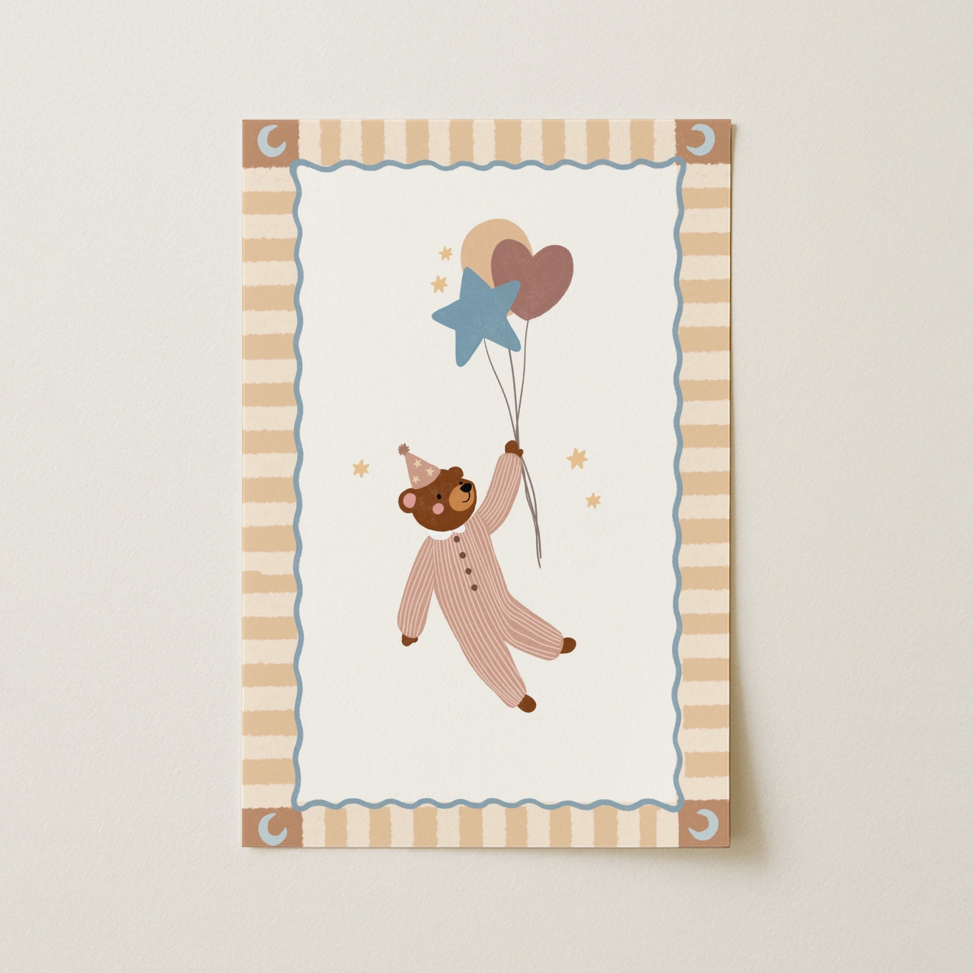 Teddy Bear Circus Balloon Print, Circus Nursery Decor