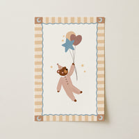 Teddy Bear Circus Balloon Print, Circus Nursery Decor