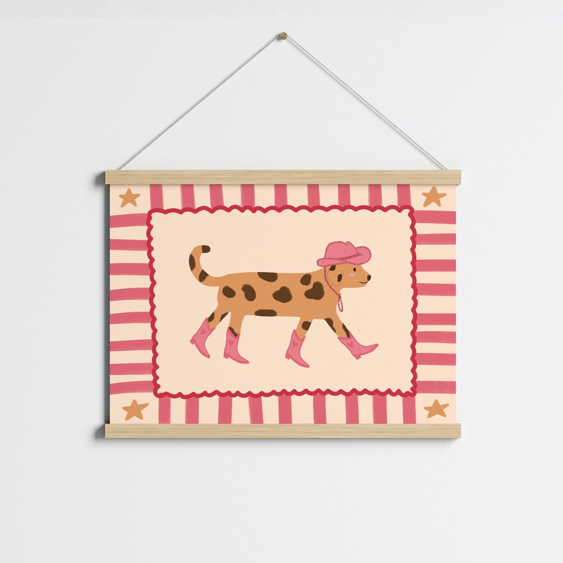 Cowgirl Dog Nursery Print