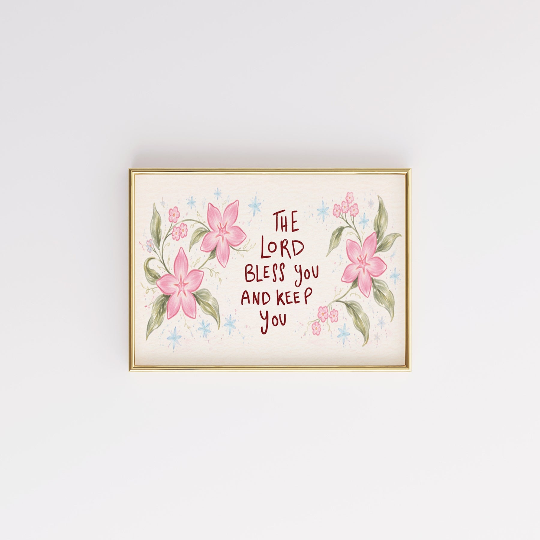 Floral Blessing Scripture Print