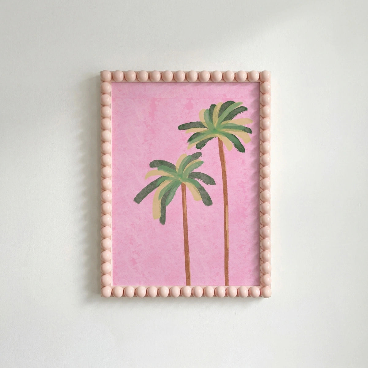 Palm Tree Wall Art Print - Pink Tropical Decor, Coastal Wall Decor