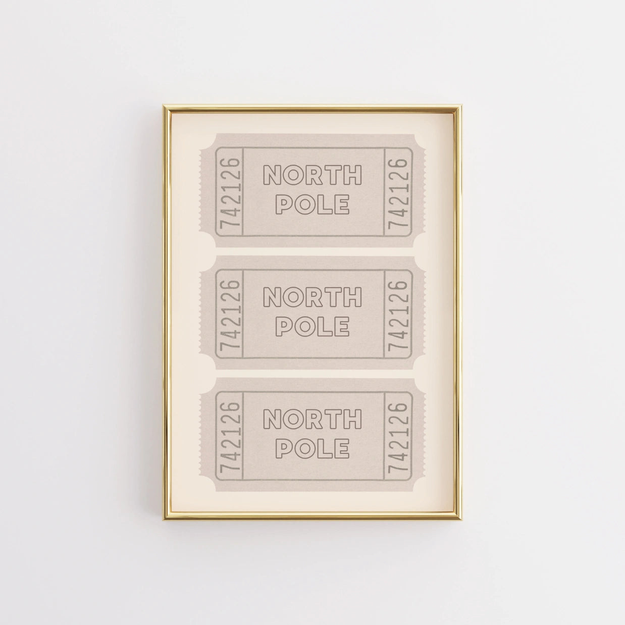 North Pole Ticket Wall Art