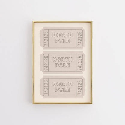 North Pole Ticket Wall Art