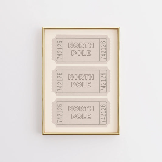 North Pole Ticket Wall Art