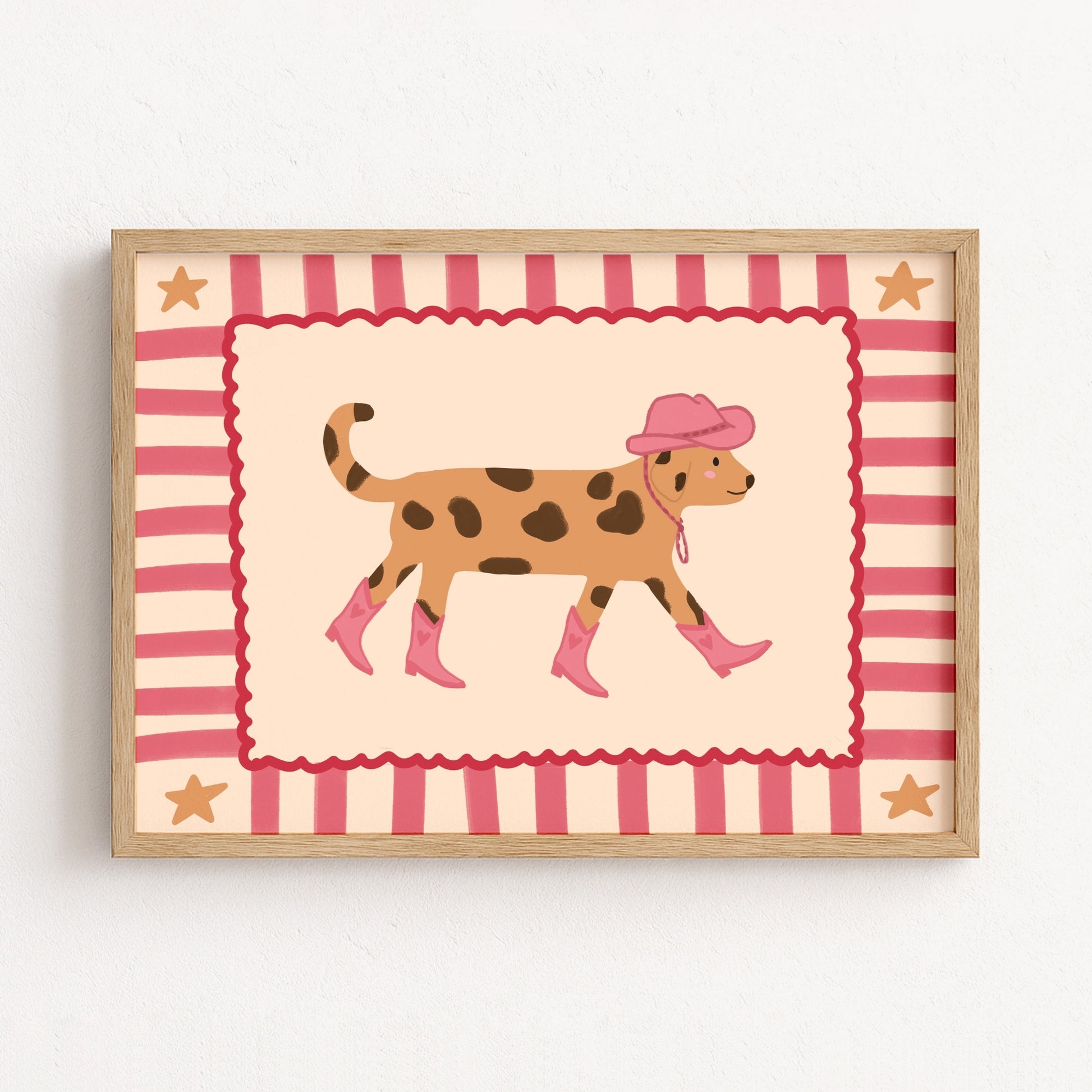 Cowgirl Dog Nursery Print