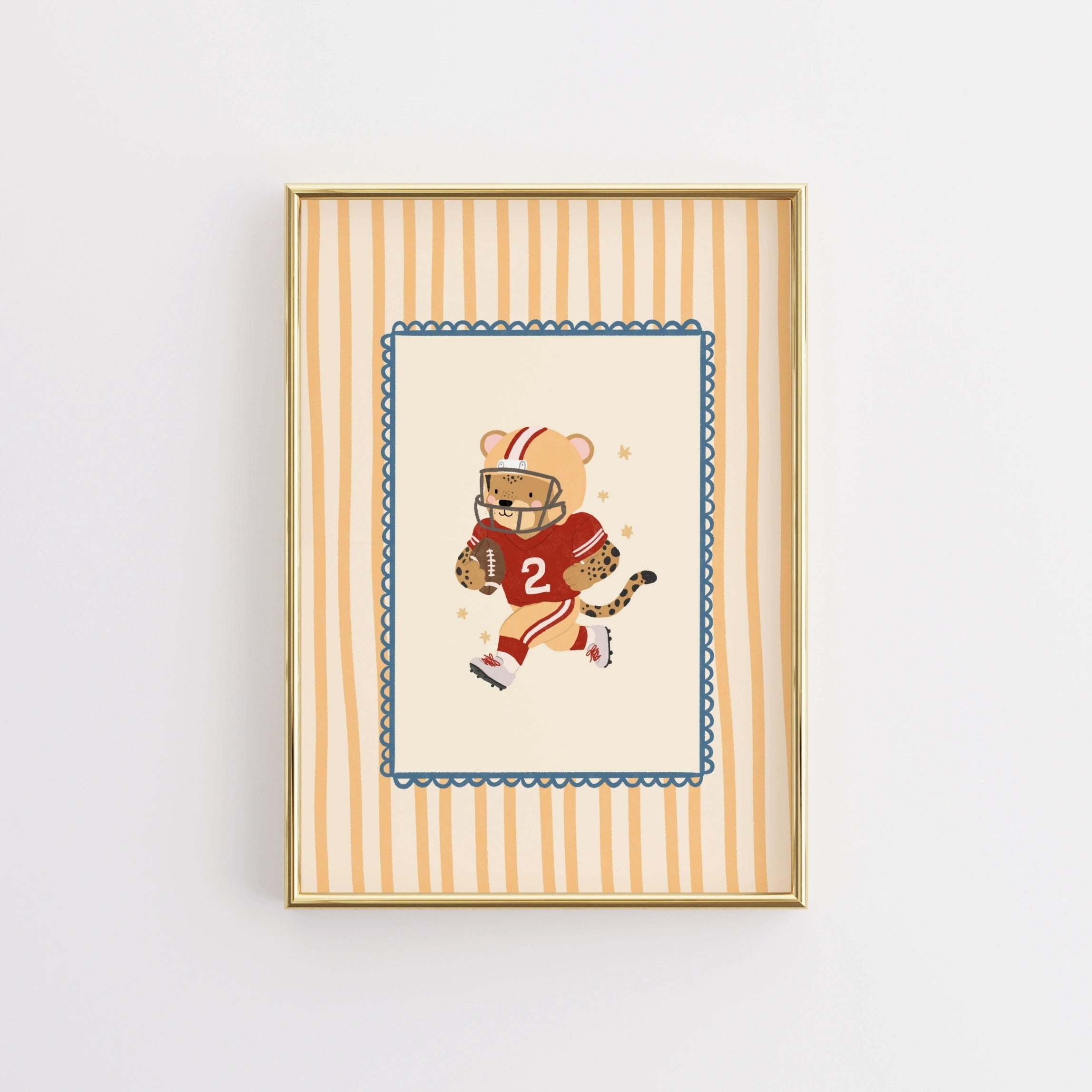 American Football Leopard Nursery Print