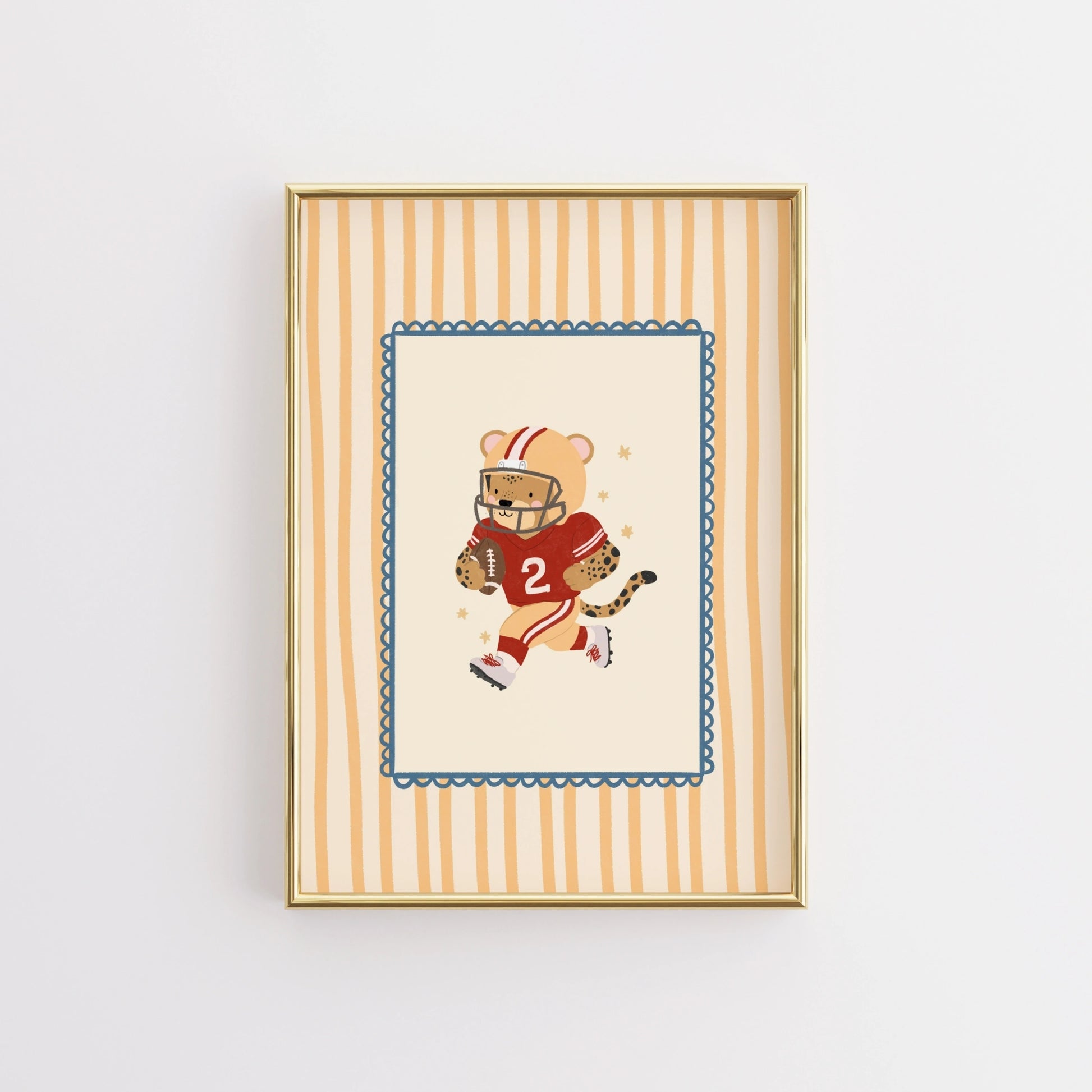 American Football Leopard Nursery Print