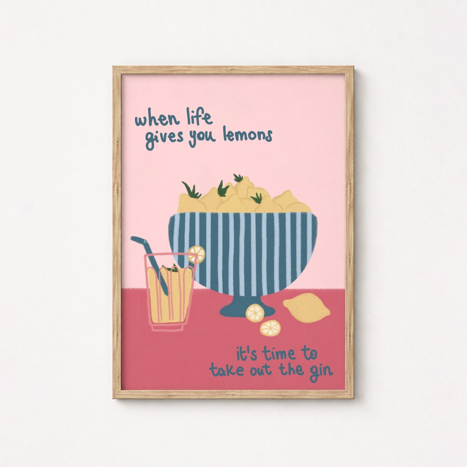 Poster retrò rosa bevande, decorazioni per pareti cucina
