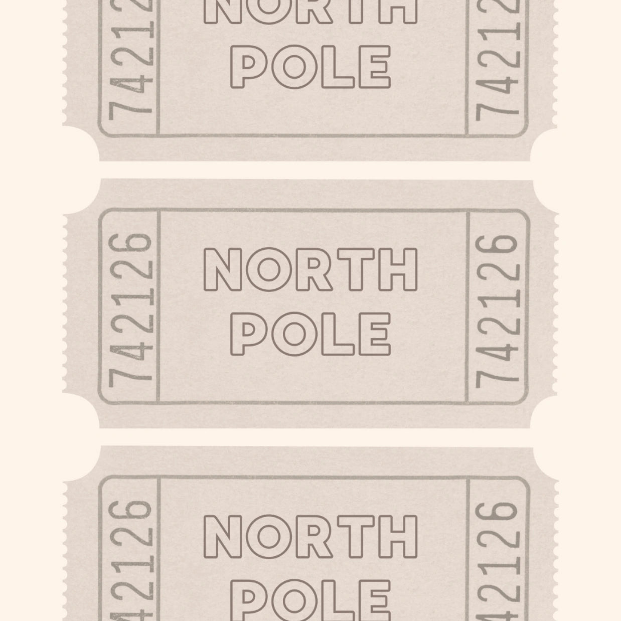 North Pole Ticket Wall Art