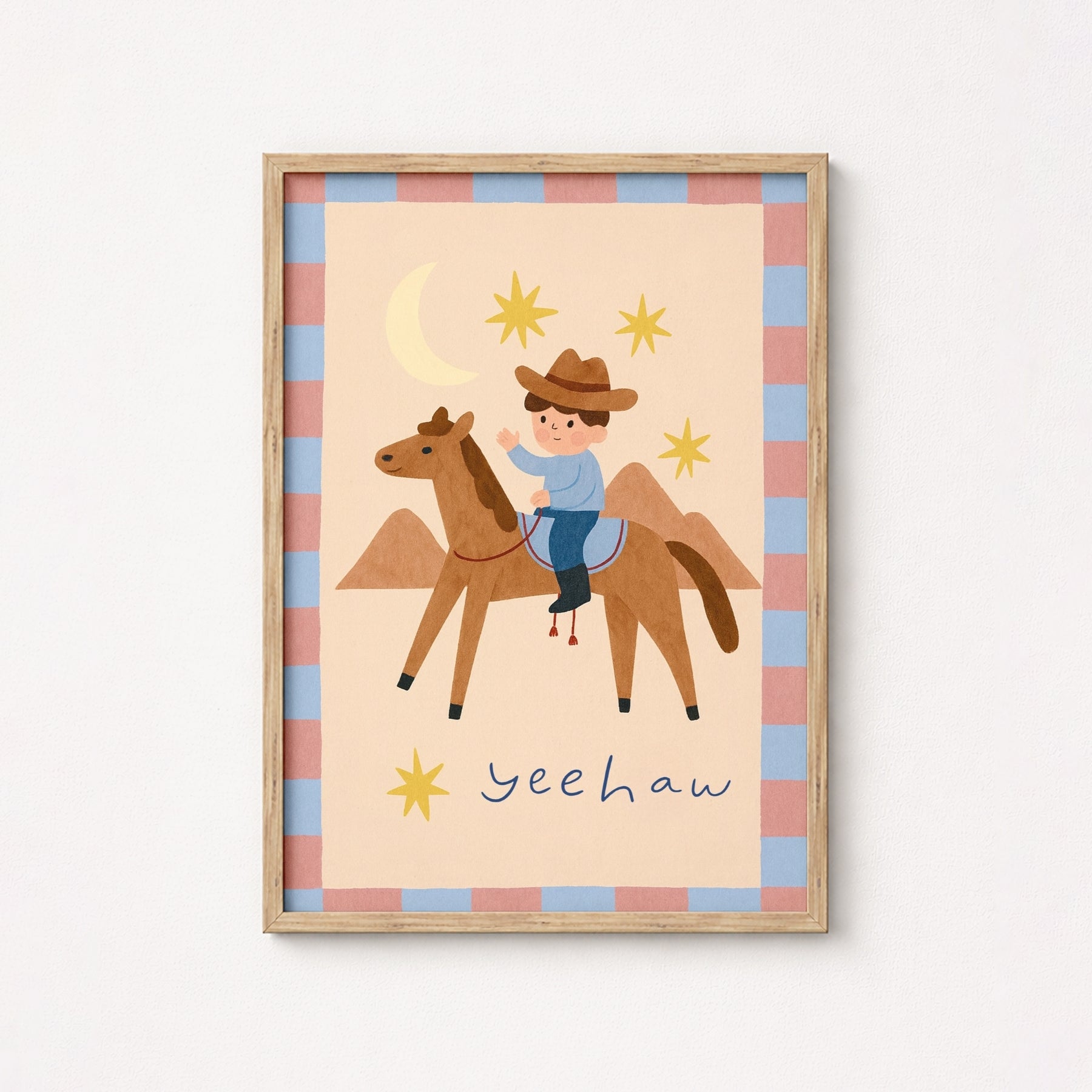 Impression de chambre d'enfant Cowboy - Décoration murale Yeehaw pour enfants