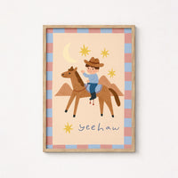 Impression de chambre d'enfant Cowboy - Décoration murale Yeehaw pour enfants