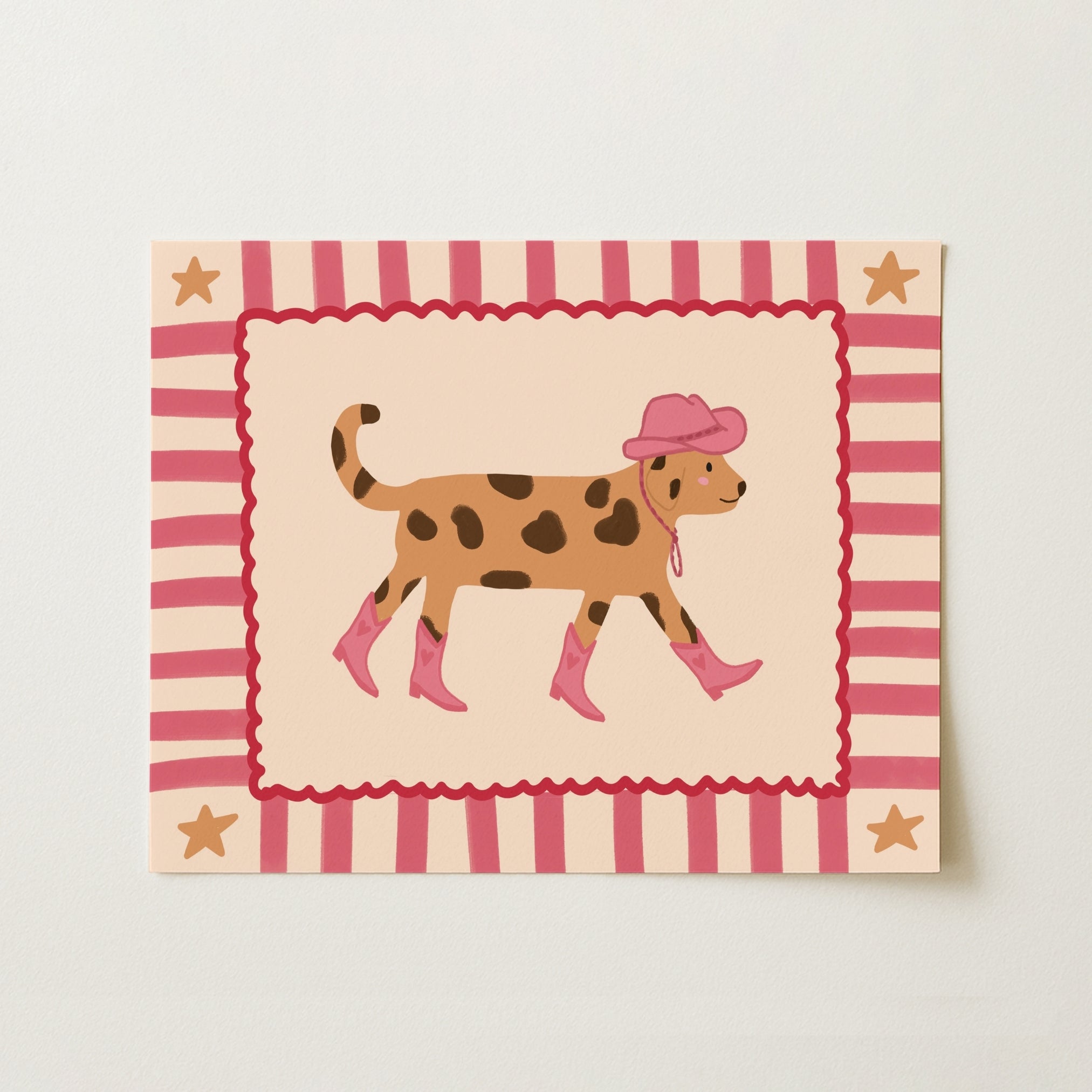 Cowgirl Dog Nursery Print