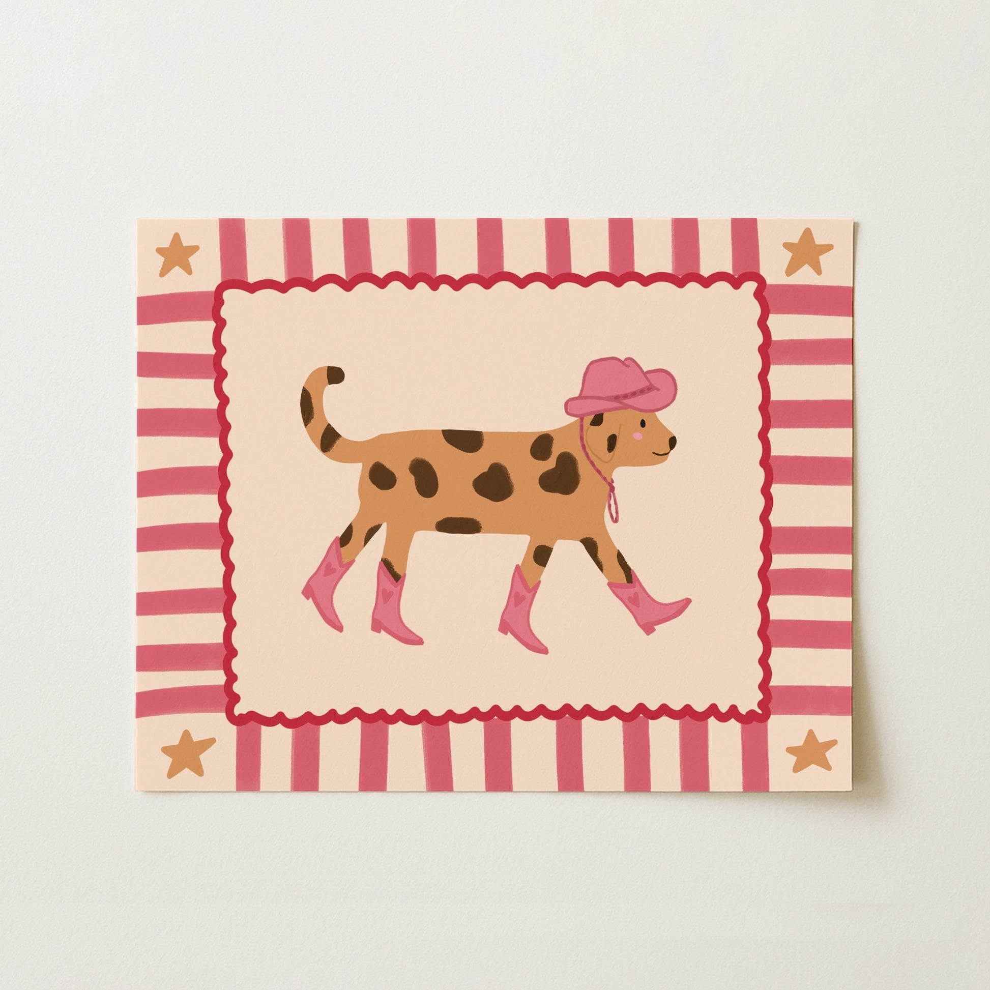 Cowgirl Dog Nursery Print