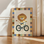 Lion on Bike – Nursery & kids wall art
