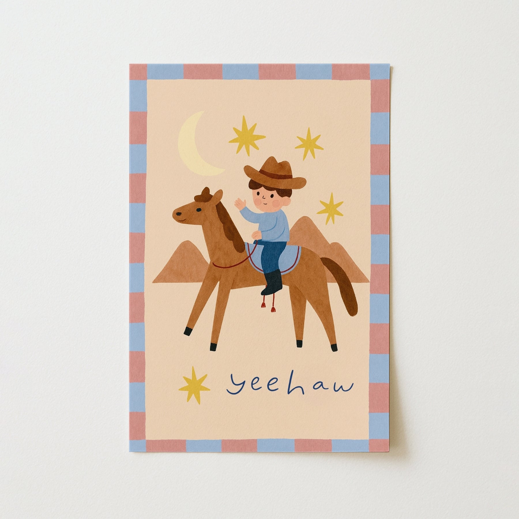 Impression de chambre d'enfant Cowboy - Décoration murale Yeehaw pour enfants
