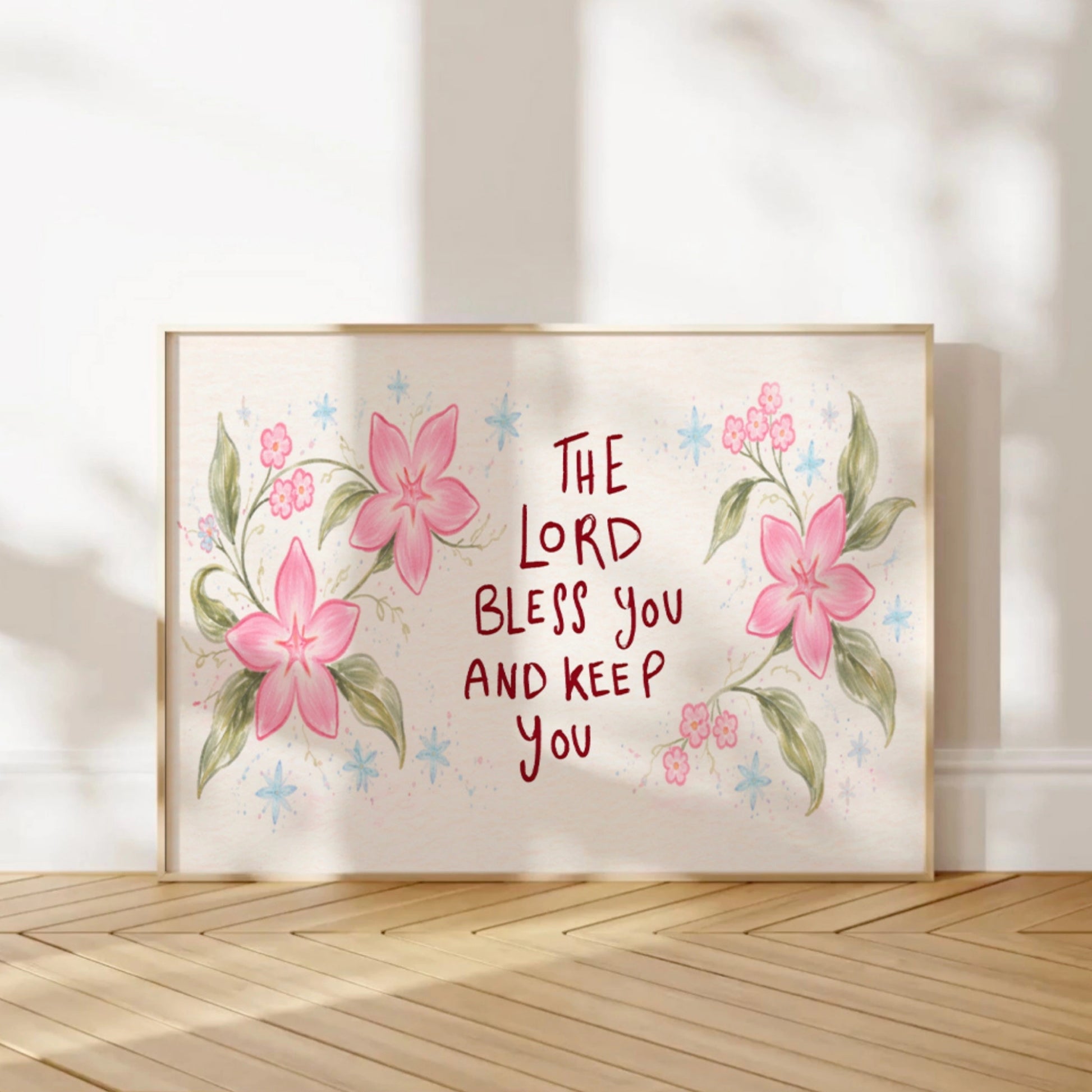 Impression de verset biblique de bénédiction florale