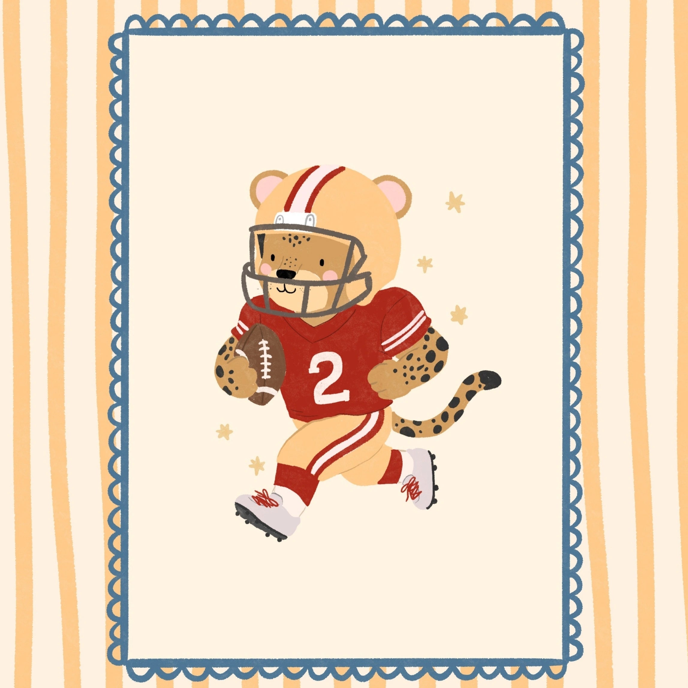American Football Leopard Nursery Print