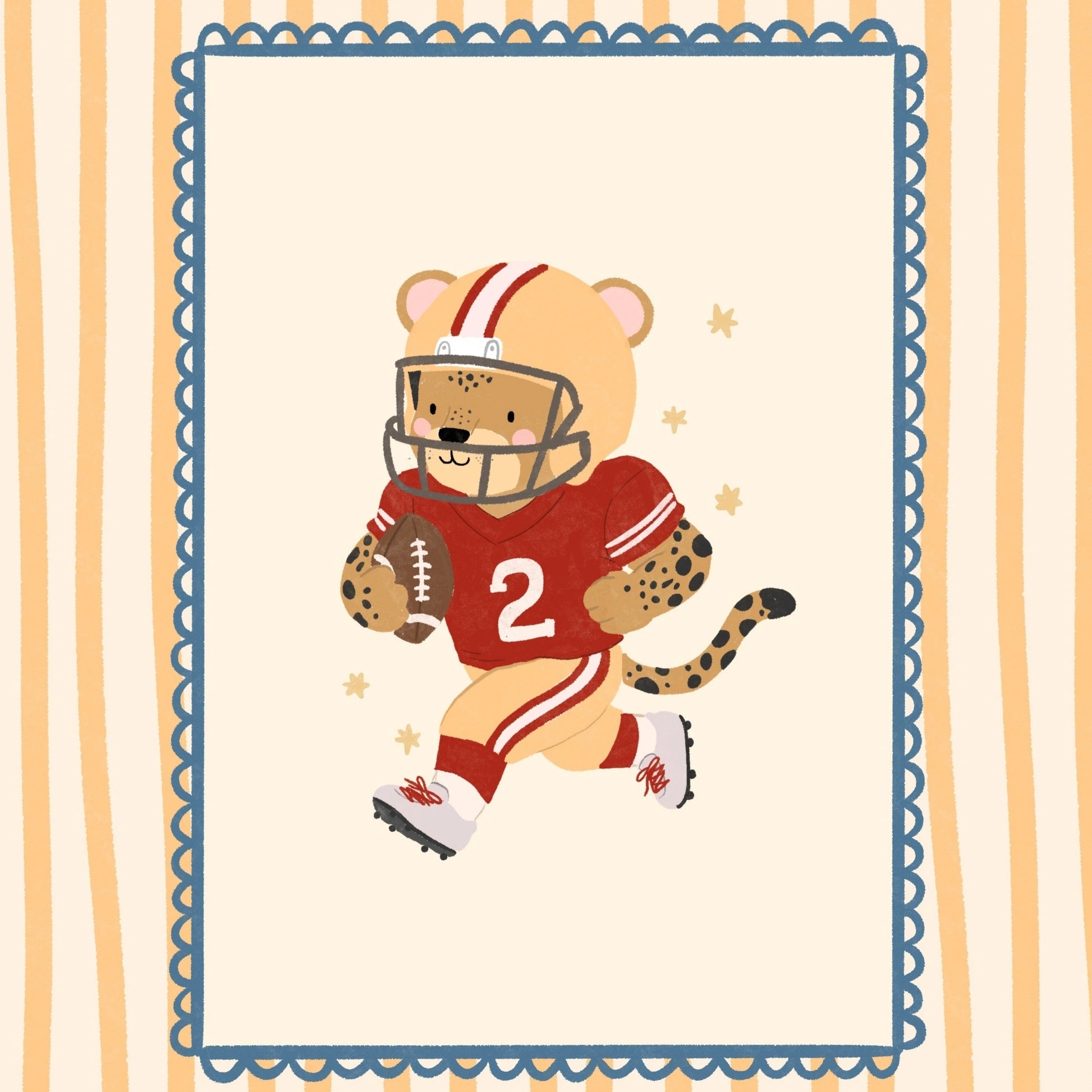 American Football Leopard Nursery Print