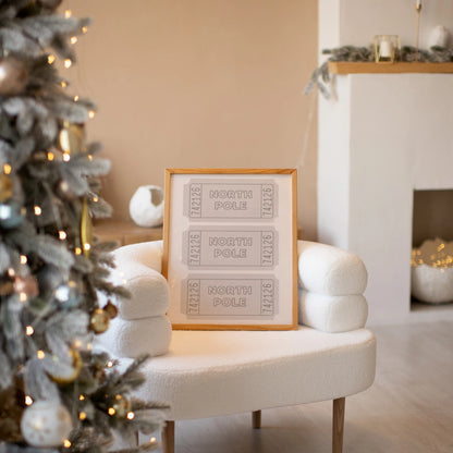 North Pole Ticket Wall Art