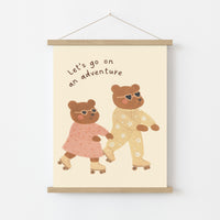 Bear Nursery Print - Let’s Go on an Adventure Wall Art