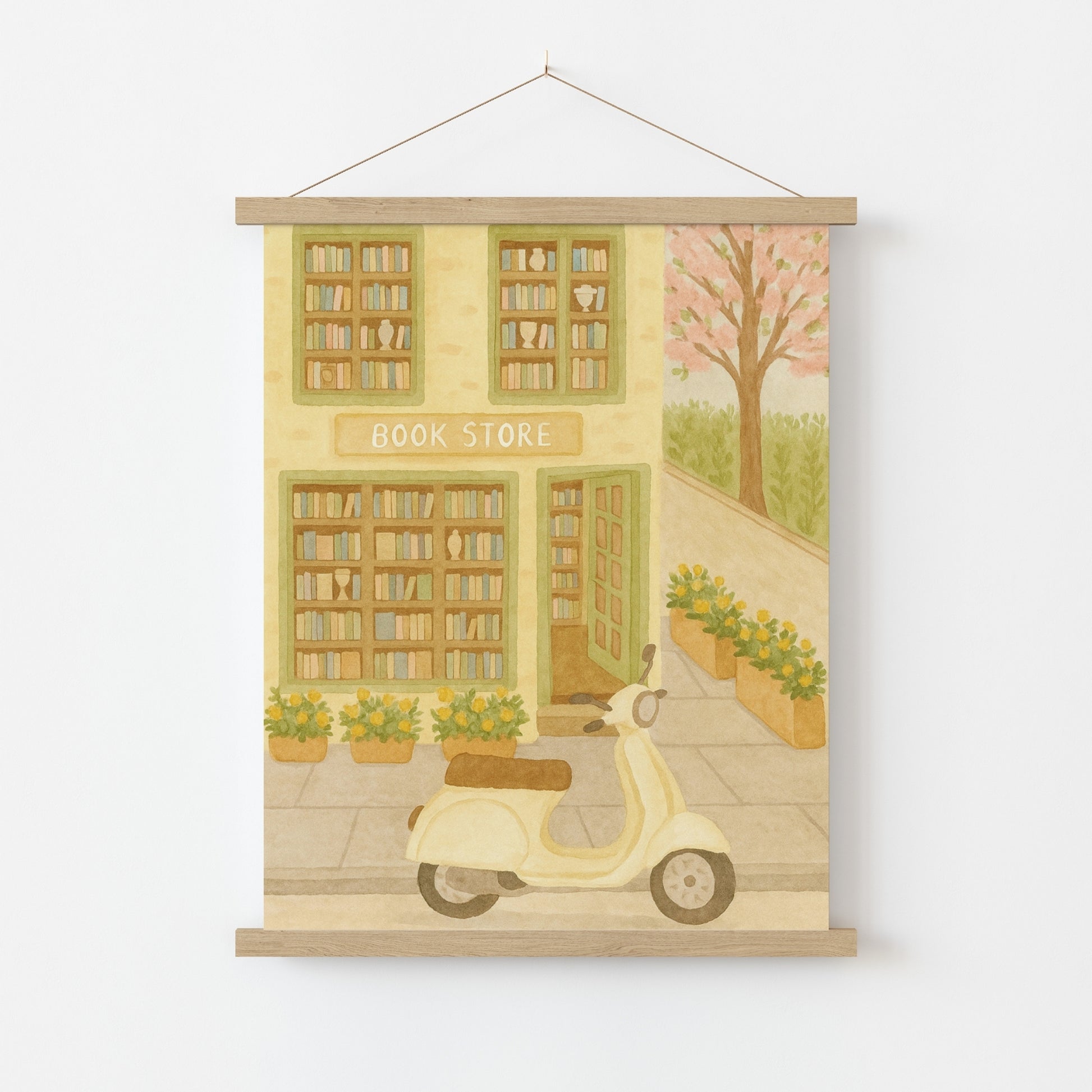 Décoration murale de librairie – Illustration imprimée de librairie