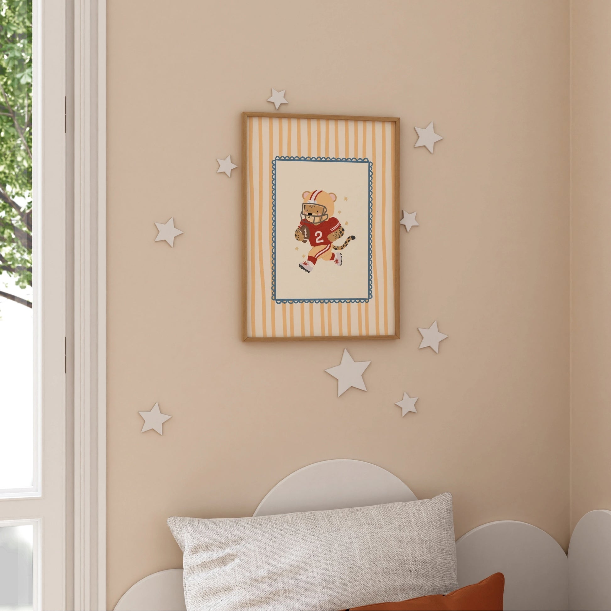 American Football Leopard Nursery Print