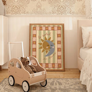 Le Soleil et la Lune Green – Art mural pour chambre de bébé et enfants