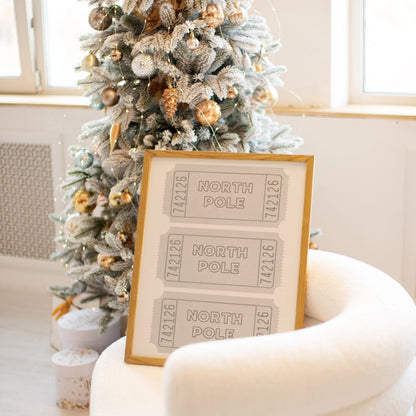 North Pole Ticket Wall Art