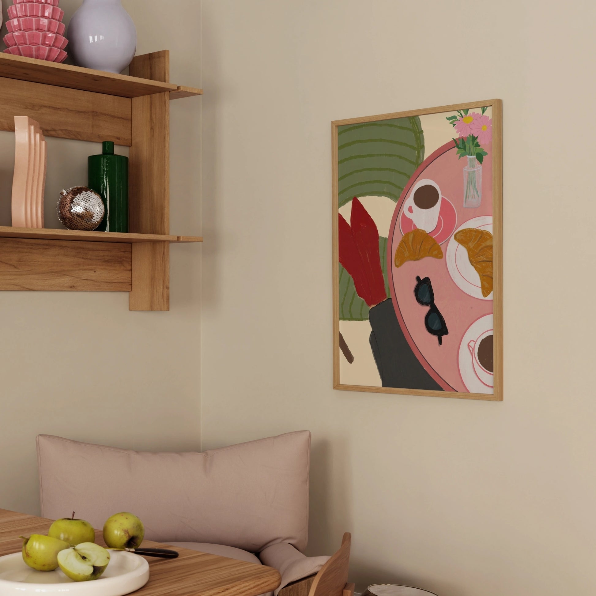 Decorazione murale per la tavola da pranzo italiana – Stampa di pasta, vino e cucina