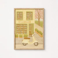 Décoration murale de librairie – Illustration imprimée de librairie