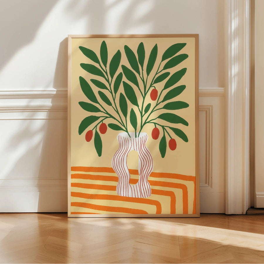 Olive Branch Boho Wall Art – Bohemian Aesthetic Print