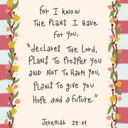 Jeremiah Scripture with Flowers – Christian Wall Art