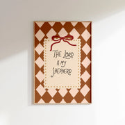 The Lord is my Shepherd with Red Bow - Art mural pour chambre de bébé et enfants