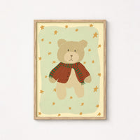 Vintage Bear Wall Art, Vintage Nursery Decor