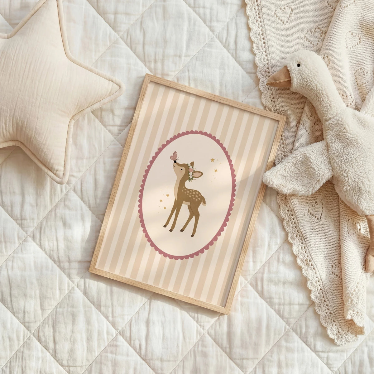 Floral Woodland Deer – Nursery & Kids Wall Art