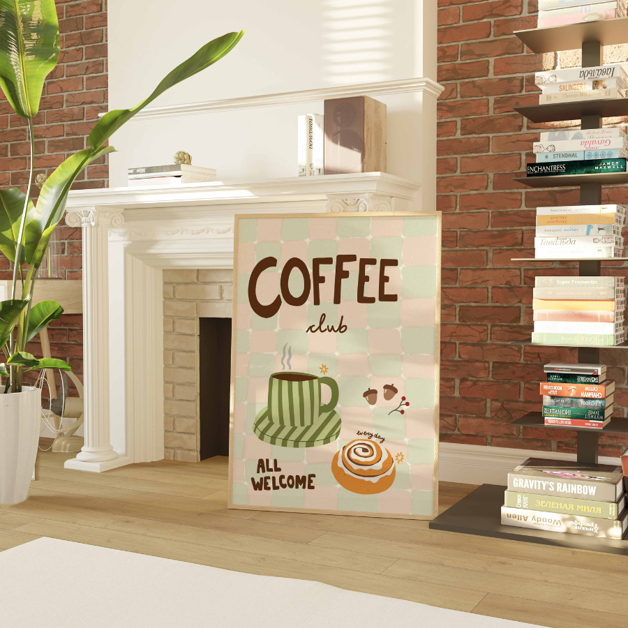 Coffee Club Wall Art – Cozy Kitchen Decor