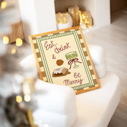 Eat Drink and Be Merry Christmas Print