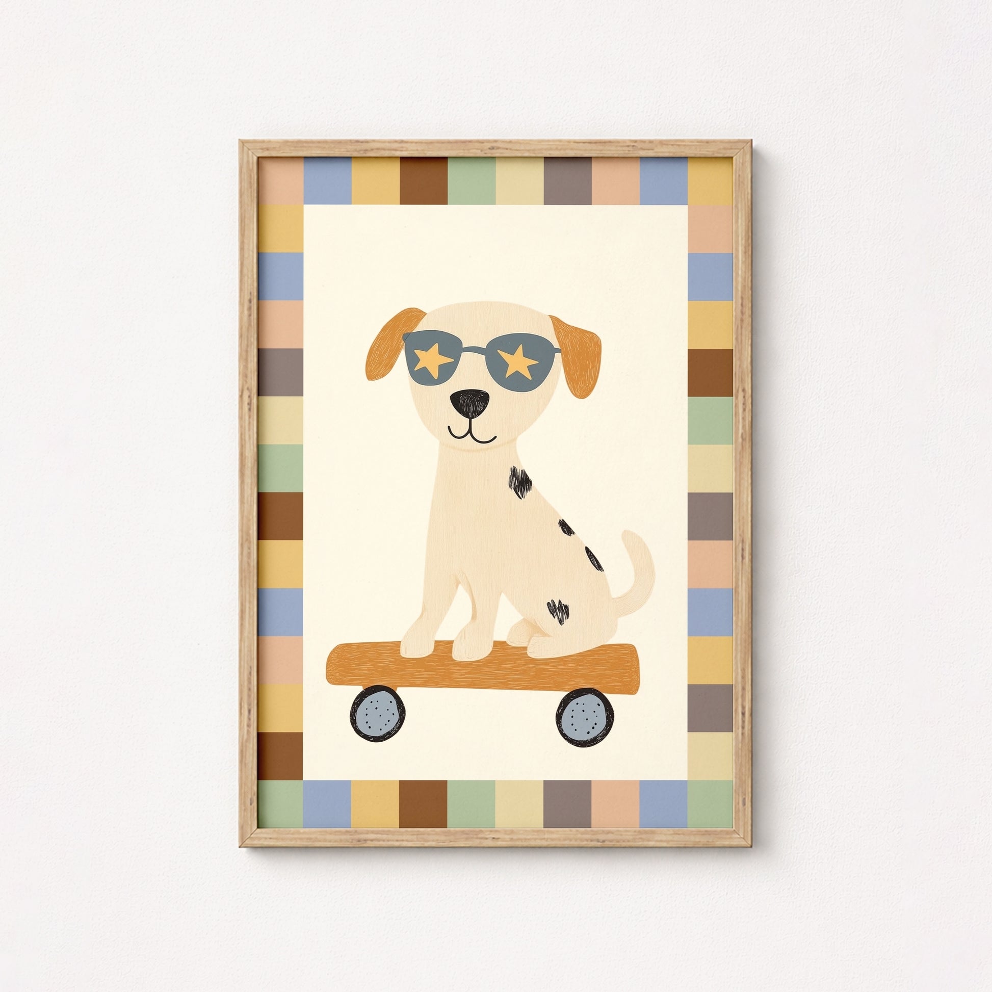Décoration murale pour chien en skateboard – Impression pour chambre de chiot cool