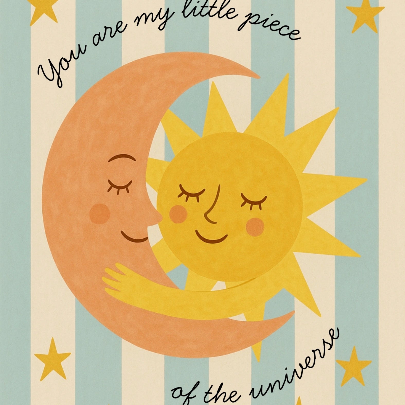 Sun and Moon Nursery Print